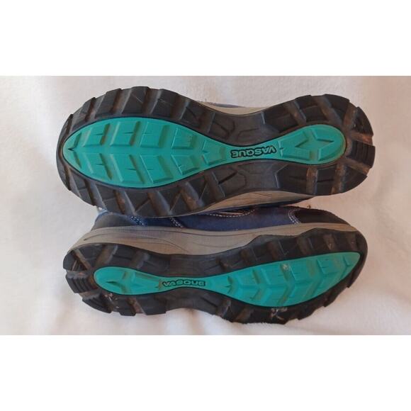 Vasque Breeze Hiking Boots Youth Kids 4 EU 35 Gray/Blue Leather 7207 Mid Ankle - Picture 6 of 7